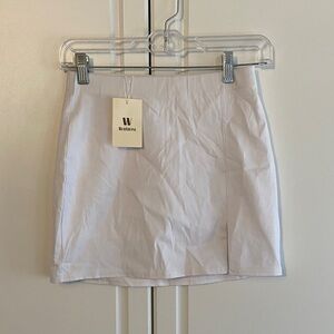 Wrotorea White A-Line Mini Skirt